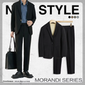 2 Piece Outfit Set Male Solid Color Youth Trends Costumes Ceremony Pants Full Men's Suits and Blazers Clothes Classic Elegant