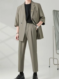 2 Piece Outfit Set Male Casual Korean Full Men's Suits and Blazers Business Trends Costumes Ceremony Clothes High Quality 2025