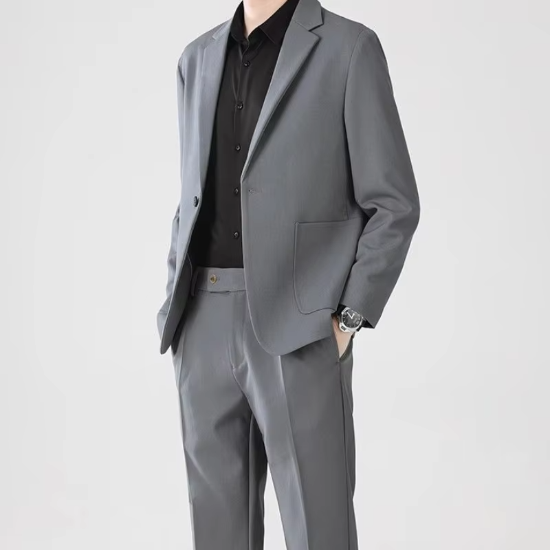 Full Suit for Men Dress Business Korean 2 Piece Outfit Set Man Formal Pants Ceremony Elegant Spring Autumn Blazer New In Casual