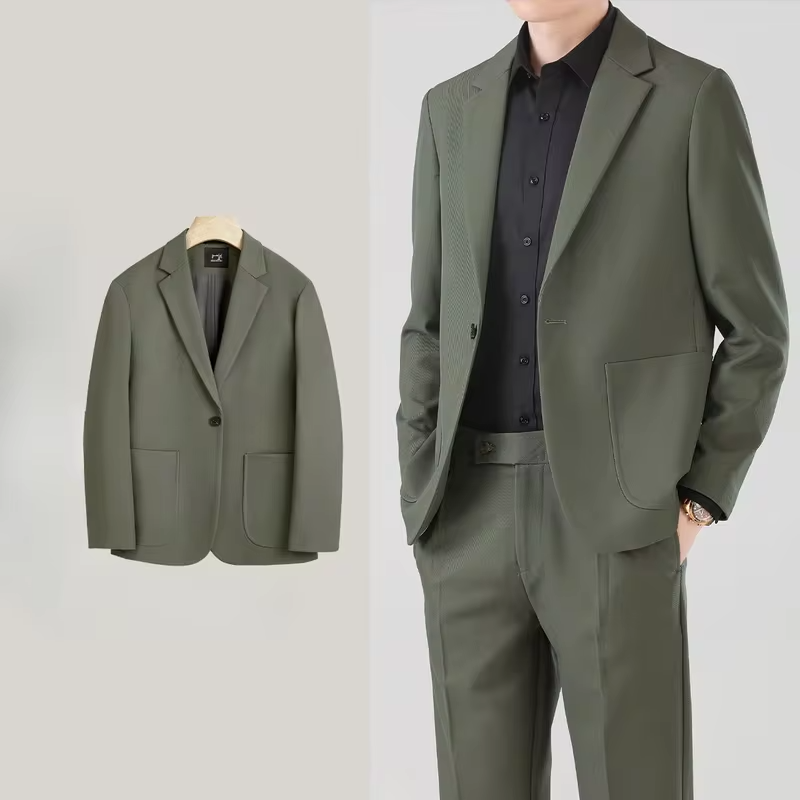 Full Suit for Men Dress Business Korean 2 Piece Outfit Set Man Formal Pants Ceremony Elegant Spring Autumn Blazer New In Casual