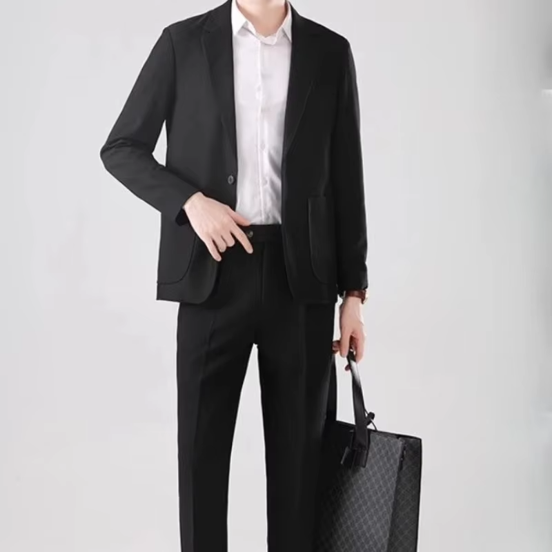 Full Suit for Men Dress Business Korean 2 Piece Outfit Set Man Formal Pants Ceremony Elegant Spring Autumn Blazer New In Casual