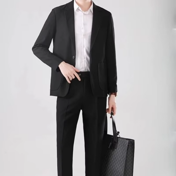 Full Suit for Men Dress Business Korean 2 Piece Outfit Set Man Formal Pants Ceremony Elegant Spring Autumn Blazer New In Casual