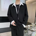 2026 Men Suit Set Spring Autumn High Grade Thickened Padded New Style Complete Slim Fit Suit