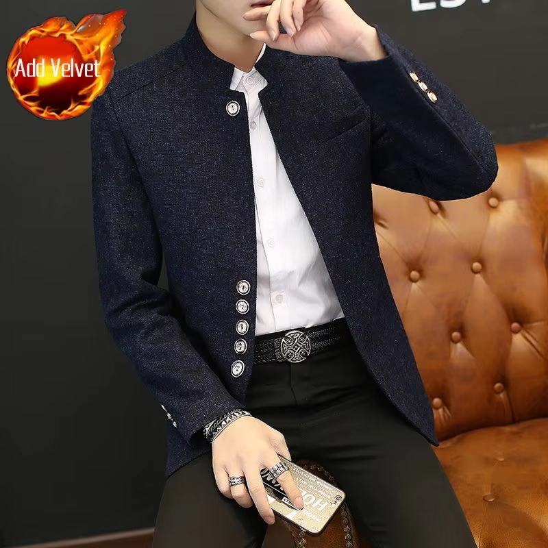 Stand Collar Man Suits and Blazers Thin Coats Luxury Designer Simple Breasted Jacket for Men Gentleman New in Original Clothing