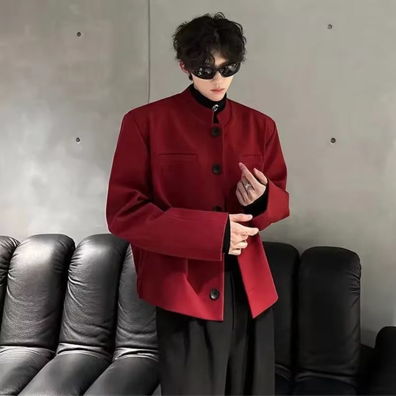 Trendy 2025 Short Coats Single Breasted Man Suits and Blazers Spring Clothes Elegant New in Original Handsome Jacket for Men