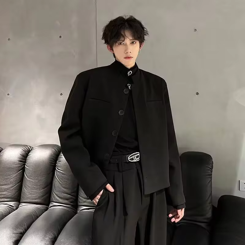 Trendy 2025 Short Coats Single Breasted Man Suits and Blazers Spring Clothes Elegant New in Original Handsome Jacket for Men