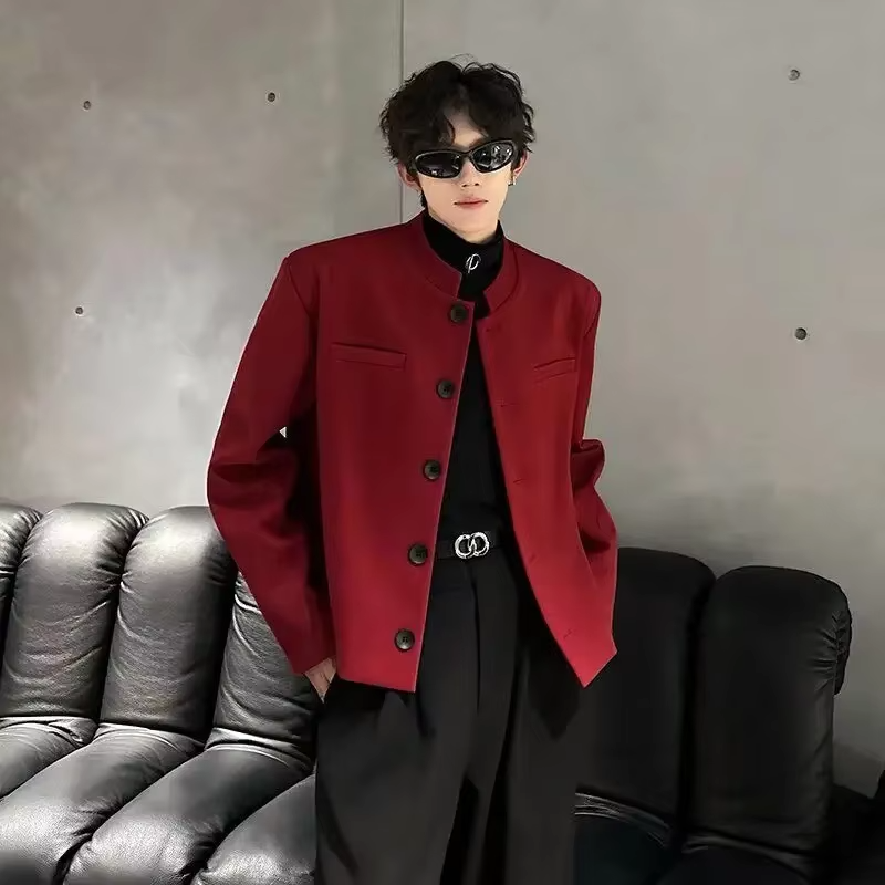 Trendy 2025 Short Coats Single Breasted Man Suits and Blazers Spring Clothes Elegant New in Original Handsome Jacket for Men