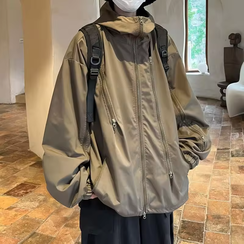Men's Simple Retro Windproof Waterproof Windbreaker 2025 New Arrival Stylish Spring Autumn Autumn Winter Outerwear
