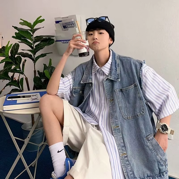Unisex Denim Waistcoat Summer 2025 Streetwear Must Have Distressed Denim Jacket Vest for Boys Girls