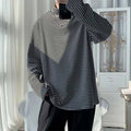 Men Mock Neck Long Sleeve T Shirt Oversized Fit Casual Basic Tee Top Streetwear Trendy Autumn Clothing