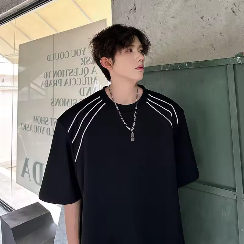 Men's Plus Size Summer T-Shirt Loose Fit Oversized Fashion Top Casual Streetwear for Big and Tall Men Comfort Wear