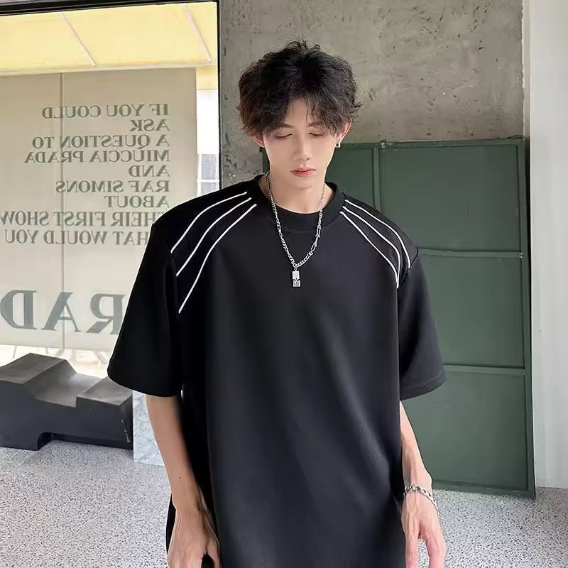 Men's Plus Size Summer T-Shirt Loose Fit Oversized Fashion Top Casual Streetwear for Big and Tall Men Comfort Wear