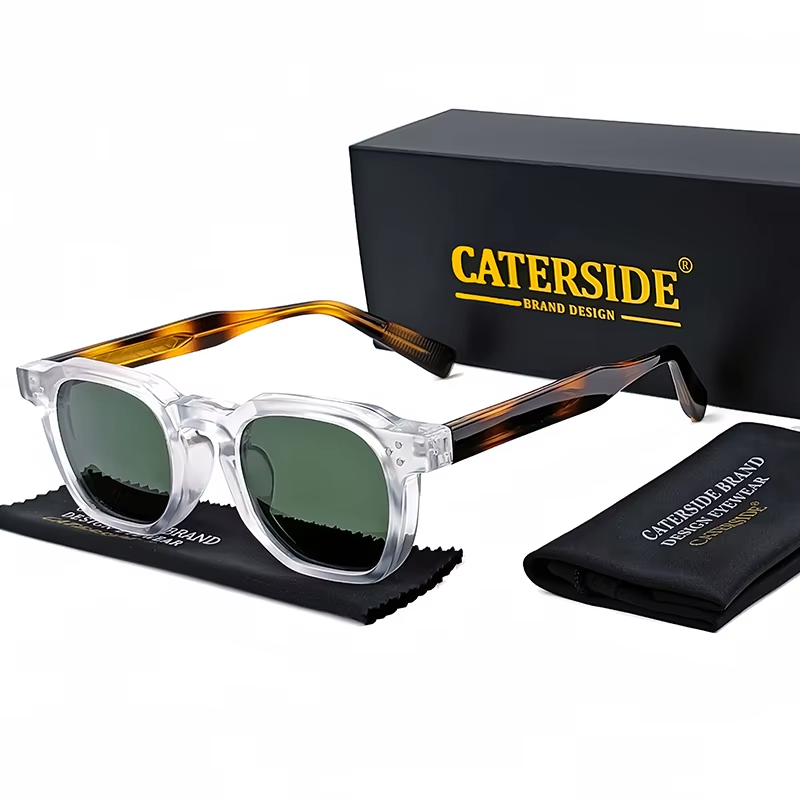 CATERSIDE Fashion Men Sunglasses Small Frame Square Personalized Design Sun Glasses Women Travel Party Business Festival Gift