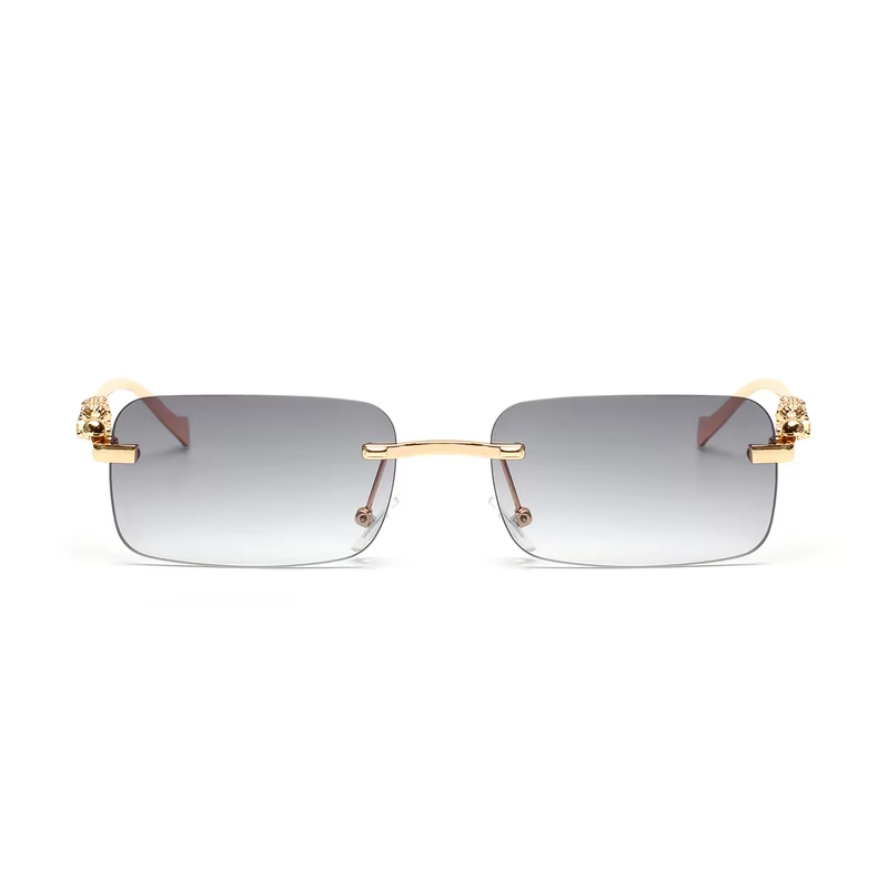 Ruiao rimless sunglasses UV400 fashion square metal glasses for men women designer man's brand sun glasses shades for outdoor