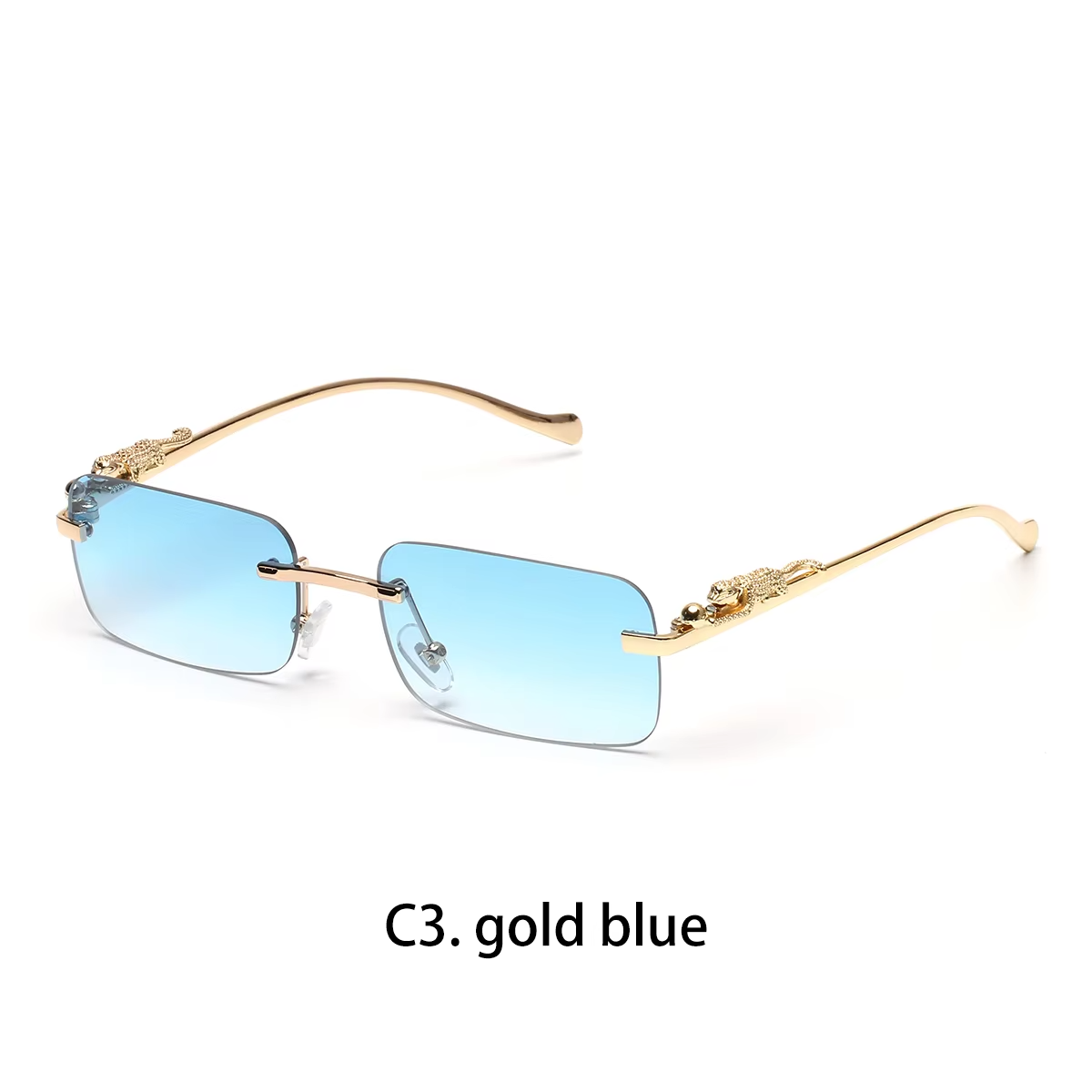 Ruiao rimless sunglasses UV400 fashion square metal glasses for men women designer man's brand sun glasses shades for outdoor