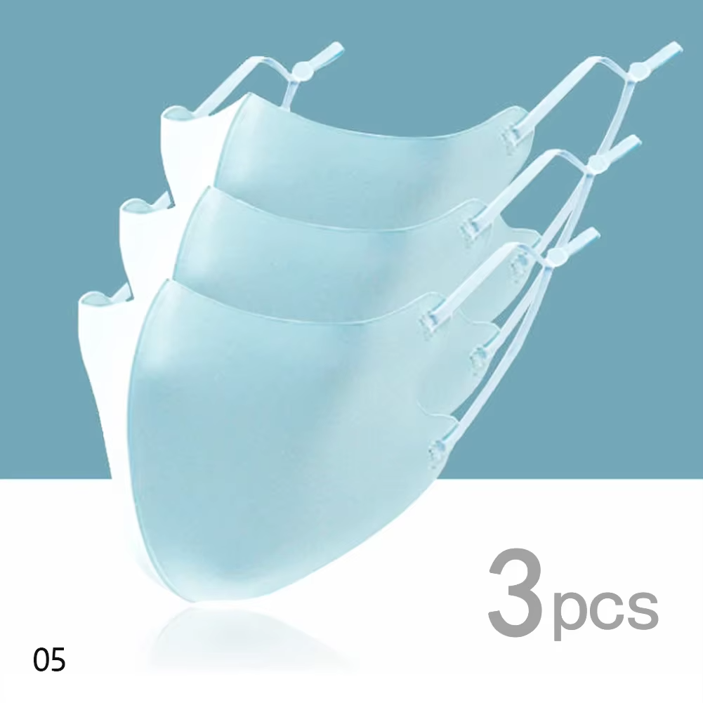 3Pcs 3D Breathable Mask Washable Ice Silk Face Mouth Mask Anti Dust Filter Mouth-muffle Haze Dust Proof Flu Masks Care Reusable