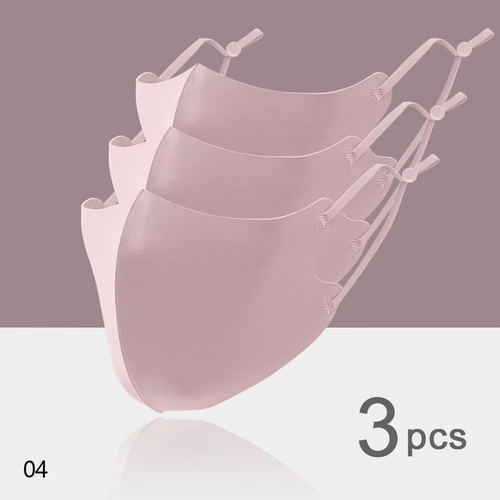 3Pcs 3D Breathable Mask Washable Ice Silk Face Mouth Mask Anti Dust Filter Mouth-muffle Haze Dust Proof Flu Masks Care Reusable
