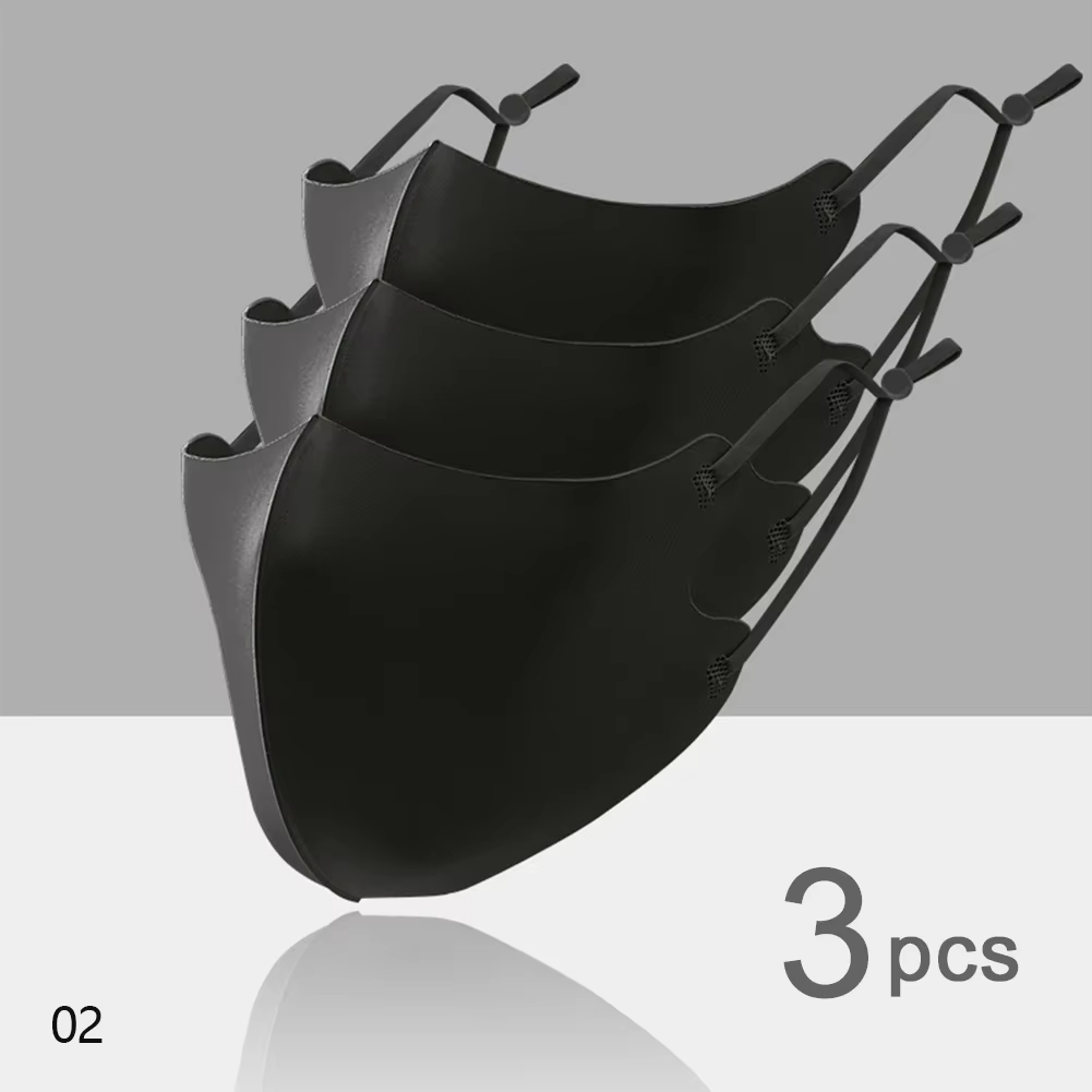 3Pcs 3D Breathable Mask Washable Ice Silk Face Mouth Mask Anti Dust Filter Mouth-muffle Haze Dust Proof Flu Masks Care Reusable