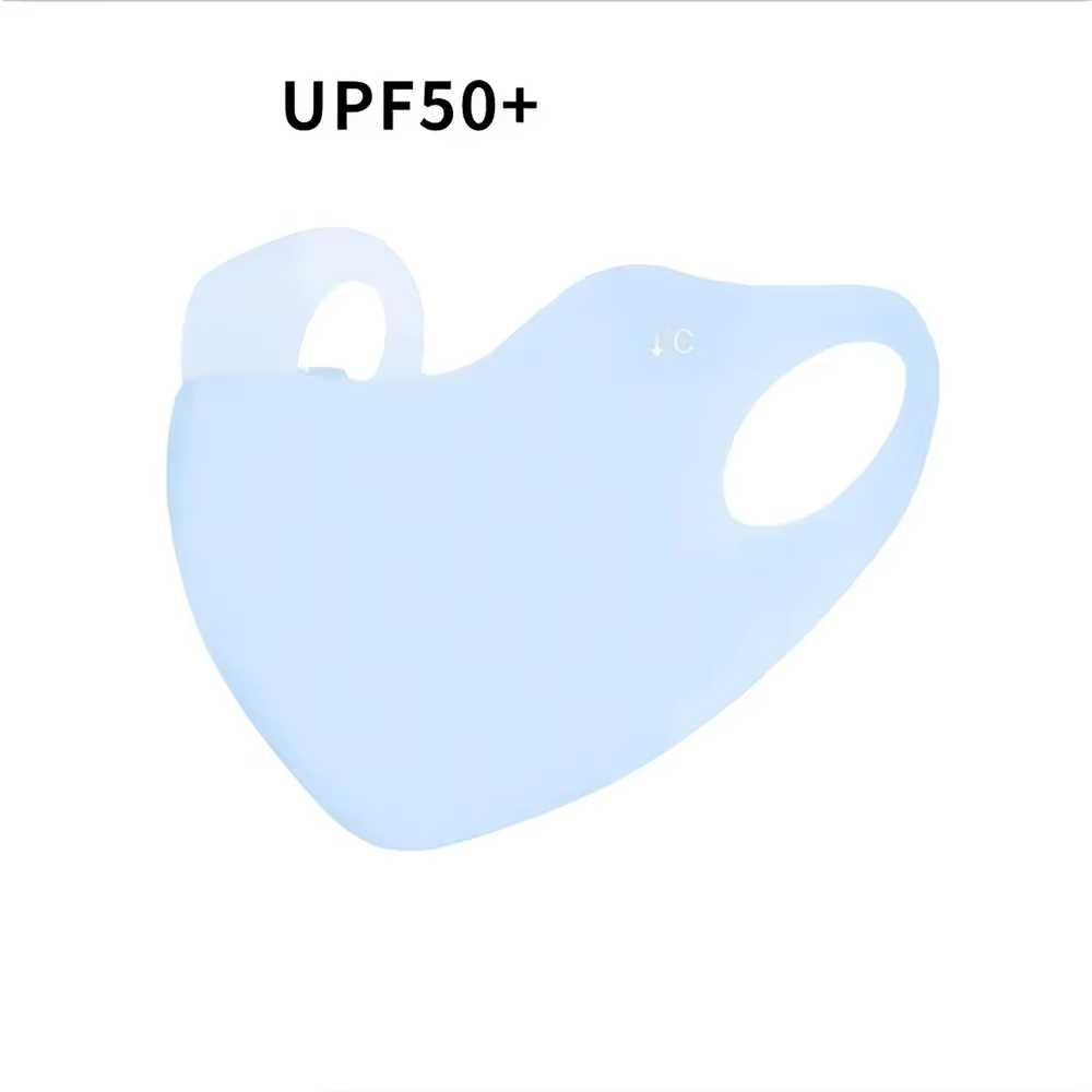 1PC Summer Sunscreen Face Mask Breathable Women UV Protection Trendy Mask Thin Ice Silk Sunscreen Anti-UV Fashionable Face Cover